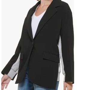Calvin Klein Jeans Mixed Media Sweatshirt Blazer NWT Black and Gray